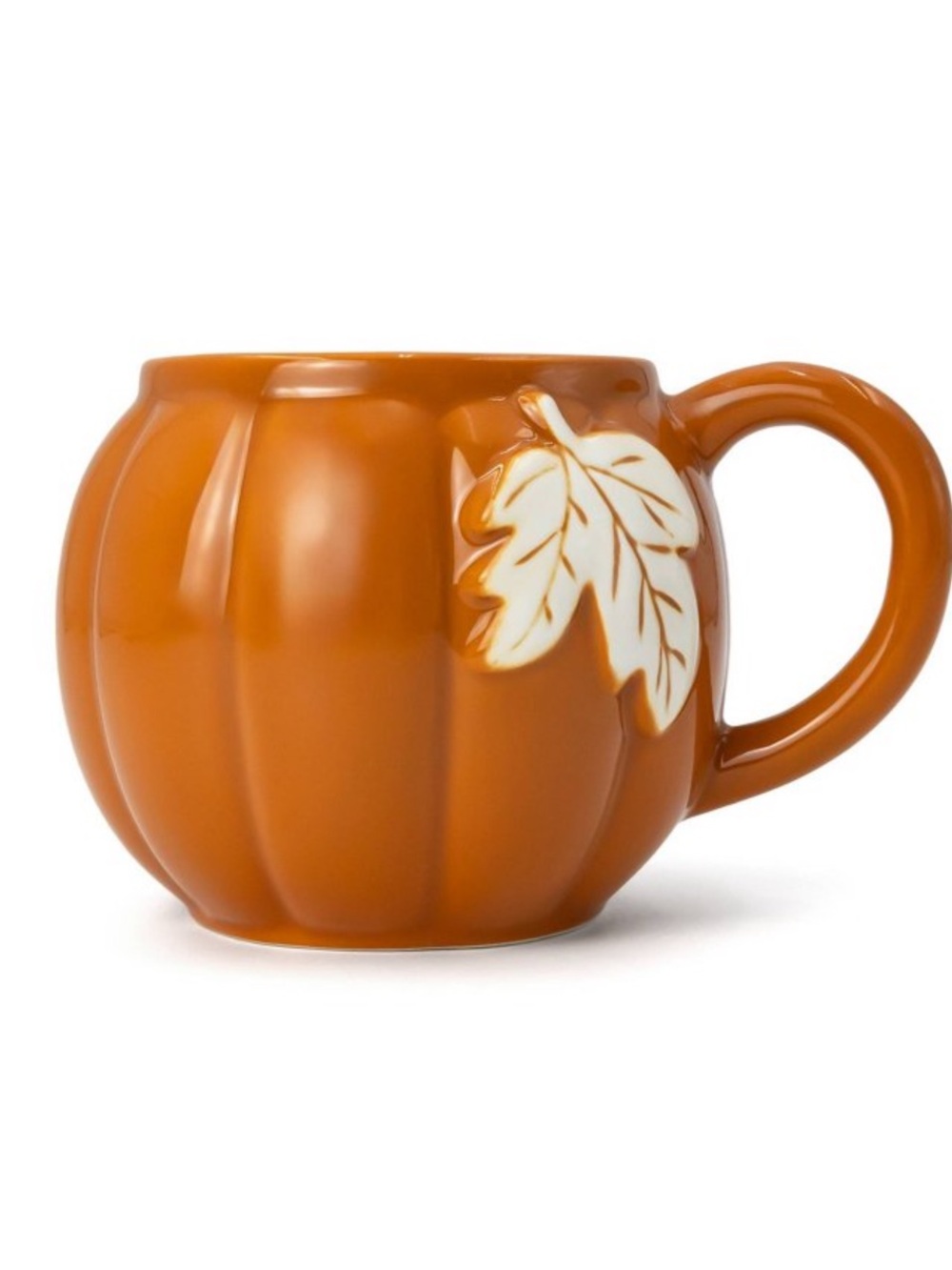 Sweet orange fall leaf pumpkin ceramic mug
